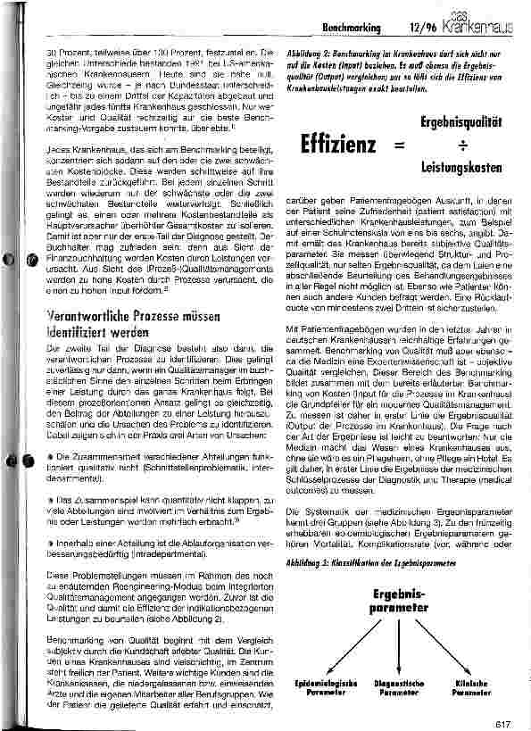 Vorschauseite 2: Benchmarking sichert die Zukunft des Krankenhauses