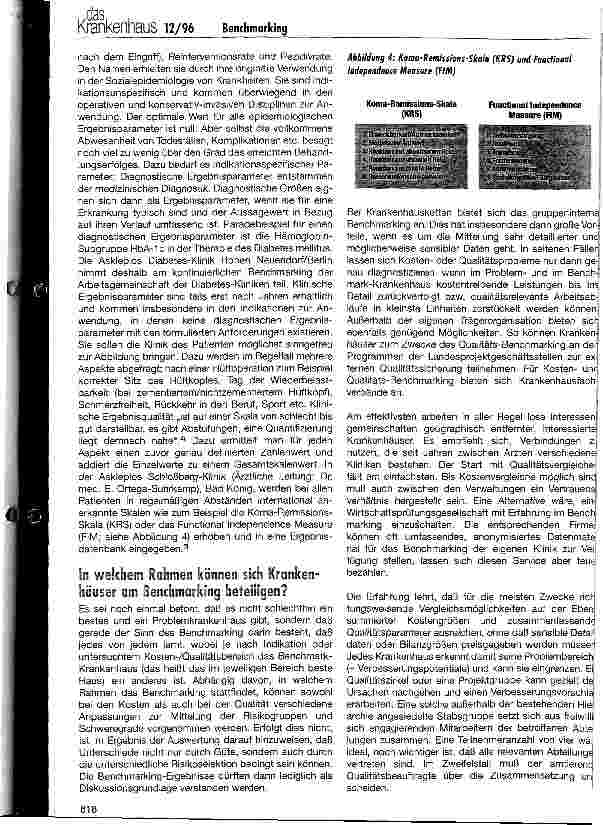 Vorschauseite 3: Benchmarking sichert die Zukunft des Krankenhauses