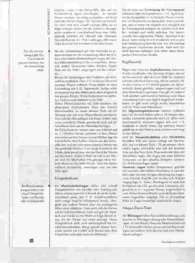 Vorschauseite 2: Äußere Anwendungen Wickel, Auflagen, Kompressen, Einreibungen