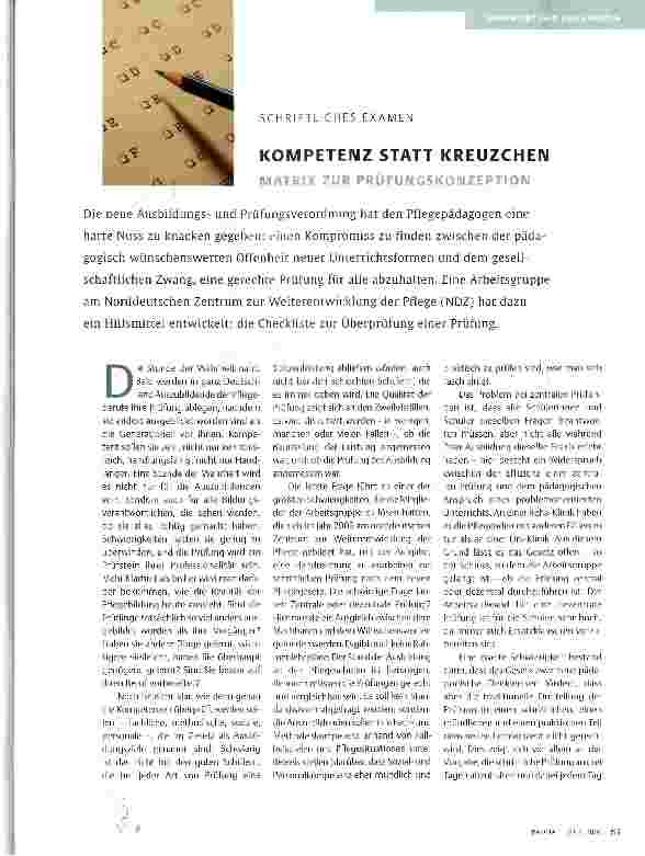 Vorschauseite 1: KOMPETENZ STATT KREUZCHEN