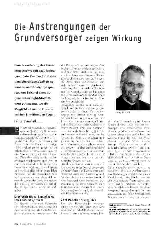 Vorschauseite 1: Die Anstrengungen der Grundversorger zeigen Wirkung