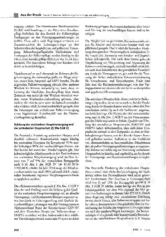 Vorschauseite 2: Verbesserungen in der Hospiz-und Palliativversorgung