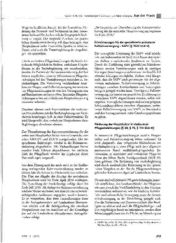 Vorschauseite 3: Verbesserungen in der Hospiz-und Palliativversorgung