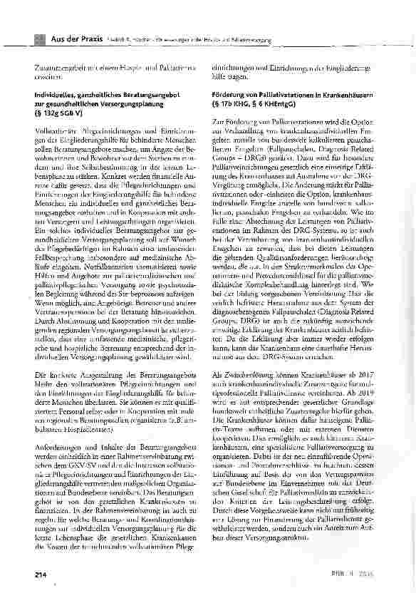 Vorschauseite 4: Verbesserungen in der Hospiz-und Palliativversorgung