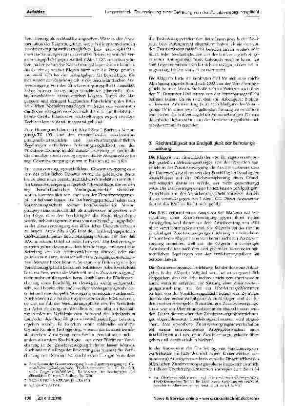 Vorschauseite 3: Dauerwirkung einer Befreiung von der Zusatzversorgungspflicht für Mitglieder berufsständischer Versorgungseinrichtungen