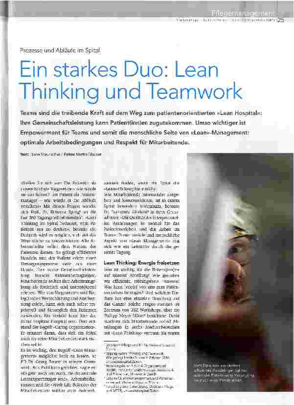 Vorschauseite 1: Ein starkes Duo: Lean Thinking und Teamwork