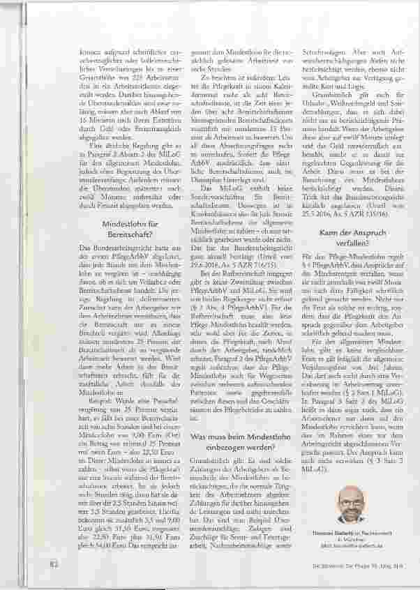 Vorschauseite 3: Löhne & Gehälter Für die Pflege gelten zwei Arten von Mindestlöhnen