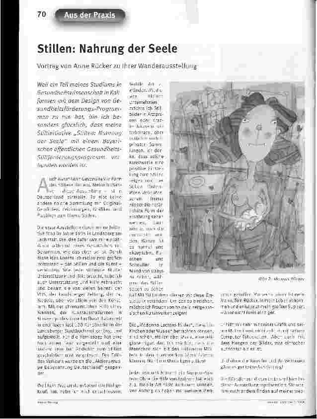Vorschauseite 1: Stillen: Nahrung der SeeleVortrag von Anne Rücker zu Ihrer Wanderausstellung