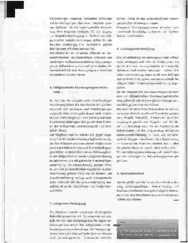 Vorschauseite 2: Grundsatzerklärung von H+ zur Gesundheitspolitik