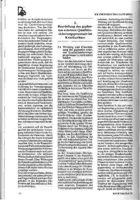 Vorschauseite 4: Perspektiven der ärztlichen Qualitätssicherung unter regulatorischen und wettbewerblichen Rahmenbedingungen