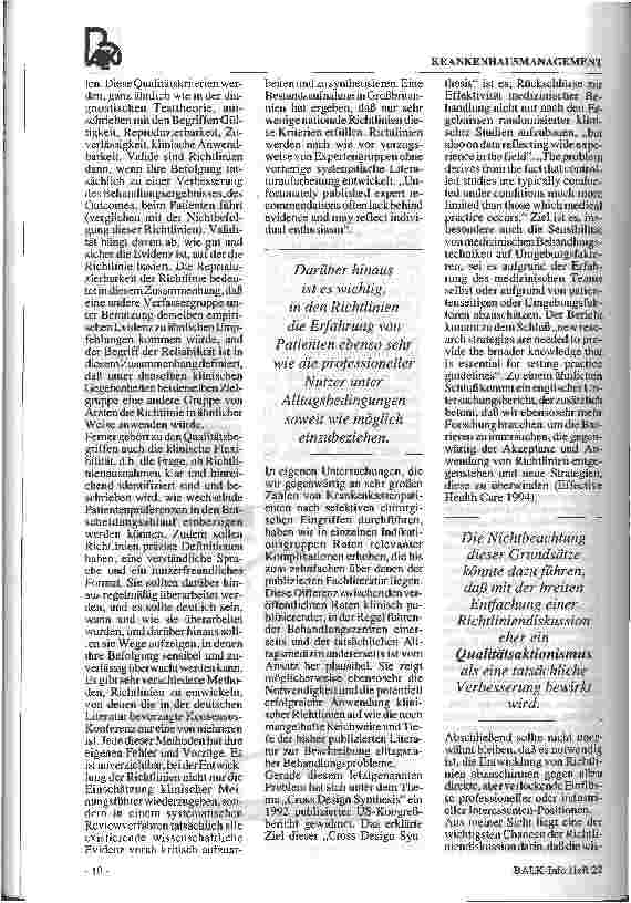 Vorschauseite 6: Perspektiven der ärztlichen Qualitätssicherung unter regulatorischen und wettbewerblichen Rahmenbedingungen