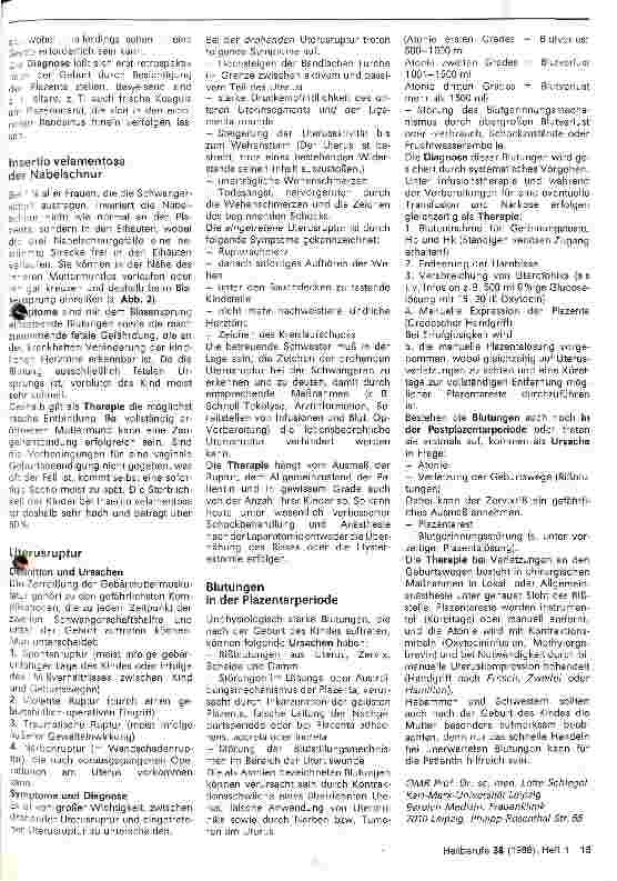 Vorschauseite 4: Blutungen in der zweiten Hälfte der Schwangerschaft und unter der Geburt