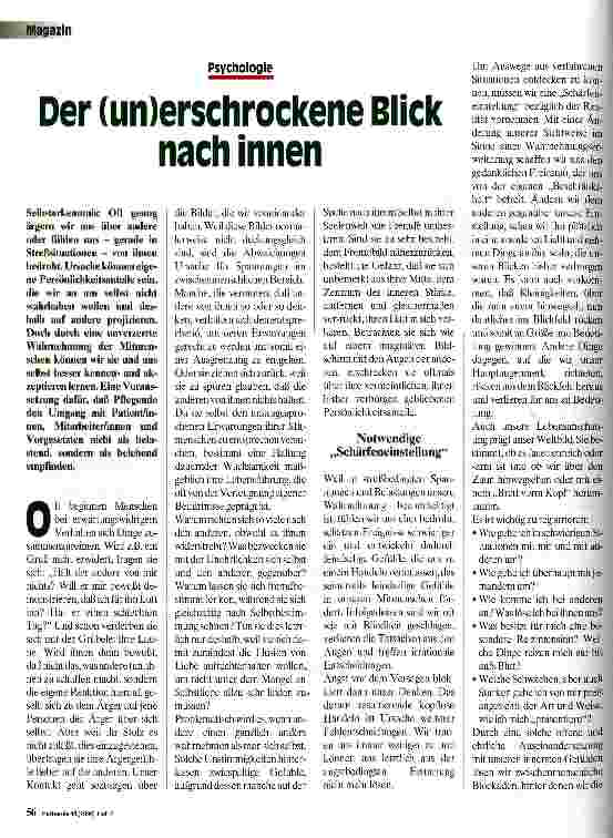 Vorschauseite 1: Der (un)erschrockene Blick nach innen