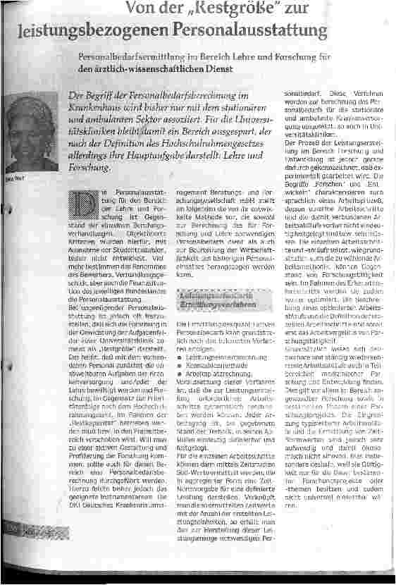 Vorschauseite 1: Von der Restgröße zur leistungsbezogenen Personalausstattung