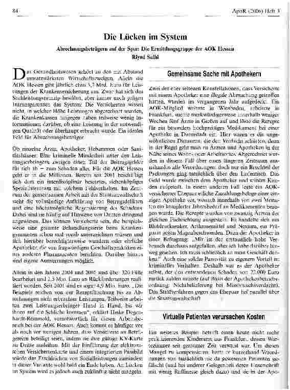 Vorschauseite 1: Die Lücken im System Abrechnungsbetrügern auf der Spur: Die Ermittlungsgruppe der AOK Hessen