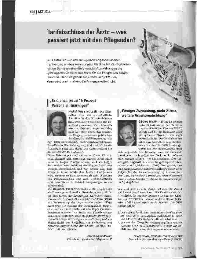 Vorschauseite 1: Tarifabschluss der Ärzte - was passiert jetzt mit den Pflegenden?