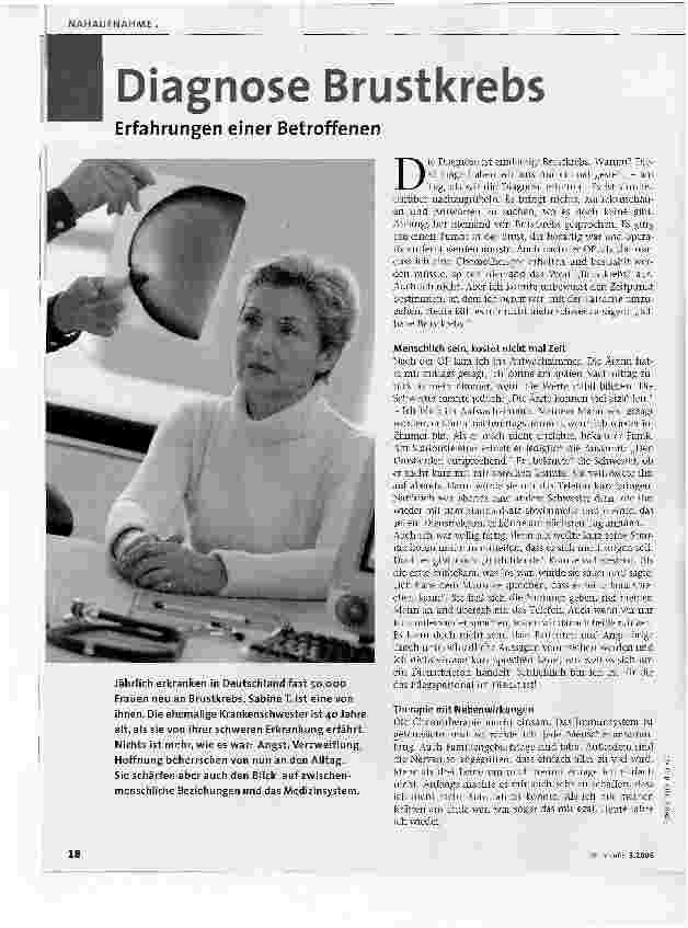 Vorschauseite 1: Diagnose BrustkrebsErfahrungen einer Betroffenen