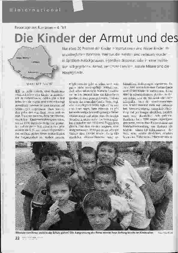 Vorschauseite 1: Reportage aus Rumänien - 4. Tei! Die Kinder der Armut und des Unglücks