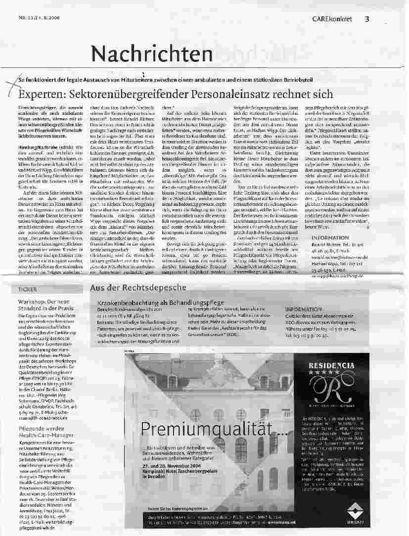 Vorschauseite 1: Experten: Sektorenübergreifender Personaleinsatz rechnet sich