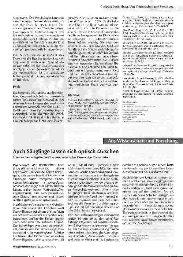 Vorschauseite 4: Die ketogene Diät - die Rolle der Kinderkrankenschwester