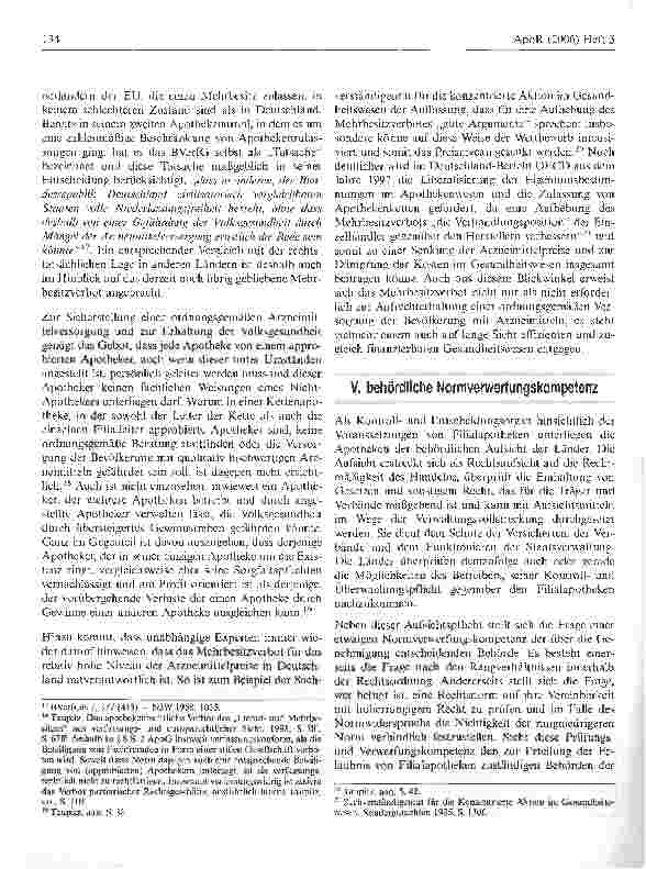 Vorschauseite 6: Mehrbesitz von Apotheken unter besonderer Berücksichtigung des Regionalprinzips