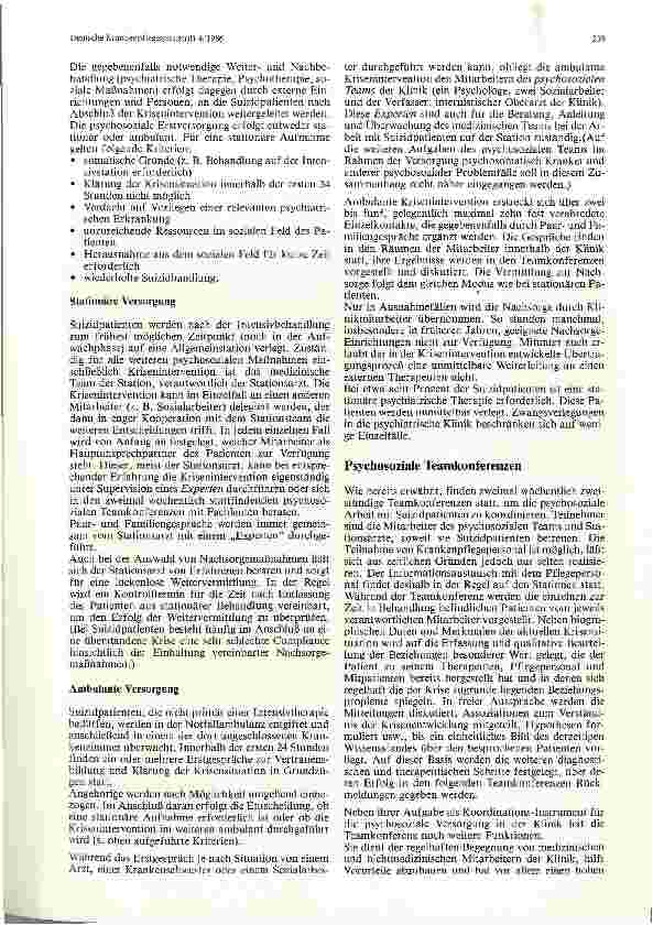 Vorschauseite 2: Die psychosoziale Betreuung von Suizidpatienten