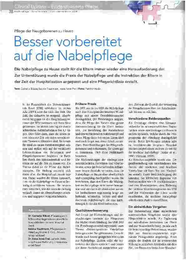 Vorschauseite 1: Besser vorbereitet auf die Nabelpflege