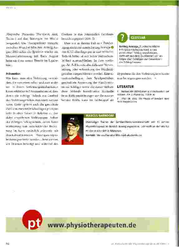 Vorschauseite 4: Handverletzung beim Softball