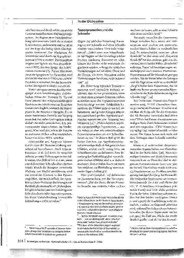 Vorschauseite 4: Die Risikobewertung von Kanzerogenen und die Wirkungsschwelle, Teil