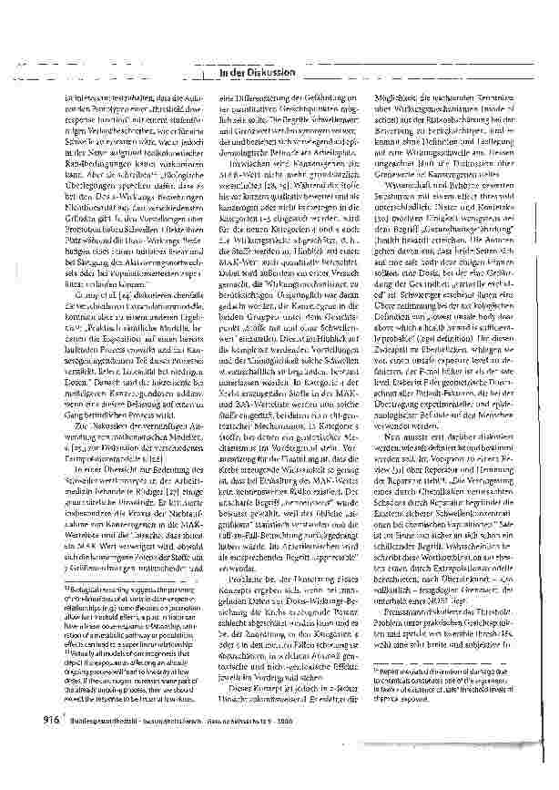 Vorschauseite 6: Die Risikobewertung von Kanzerogenen und die Wirkungsschwelle, Teil