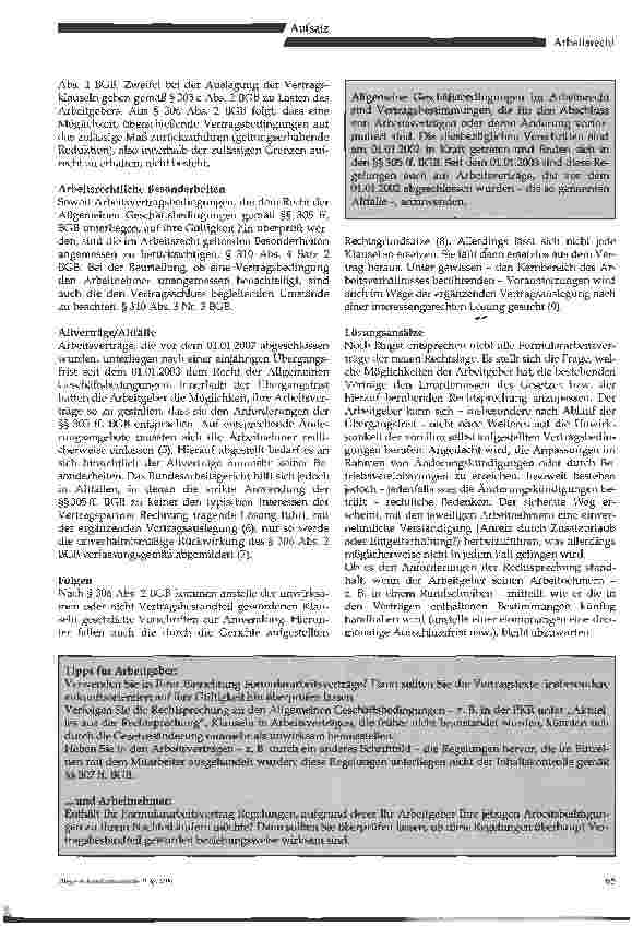 Vorschauseite 2: Im Zweifel für den Arbeitnehmer: AGBs in Arbeitsverträgen