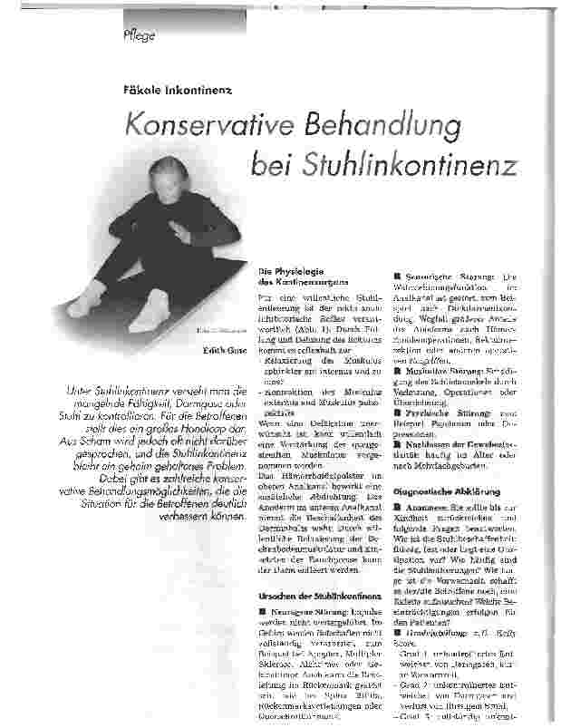 Vorschauseite 1: Konservative Behandlung bei Stuhlinkontinenz