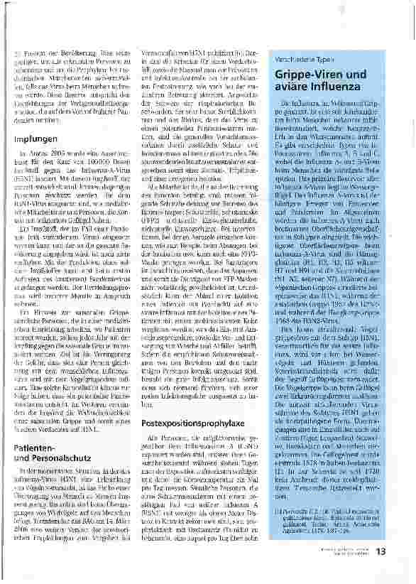 Vorschauseite 4: Damit die Spanische Grippe nicht zurückkehrt