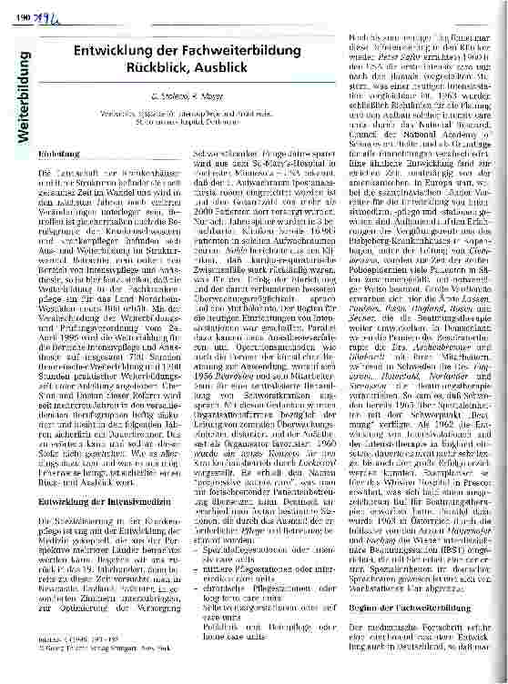 Vorschauseite 1: Entwicklung der Fachweiterbildung Rückblick - Ausblick