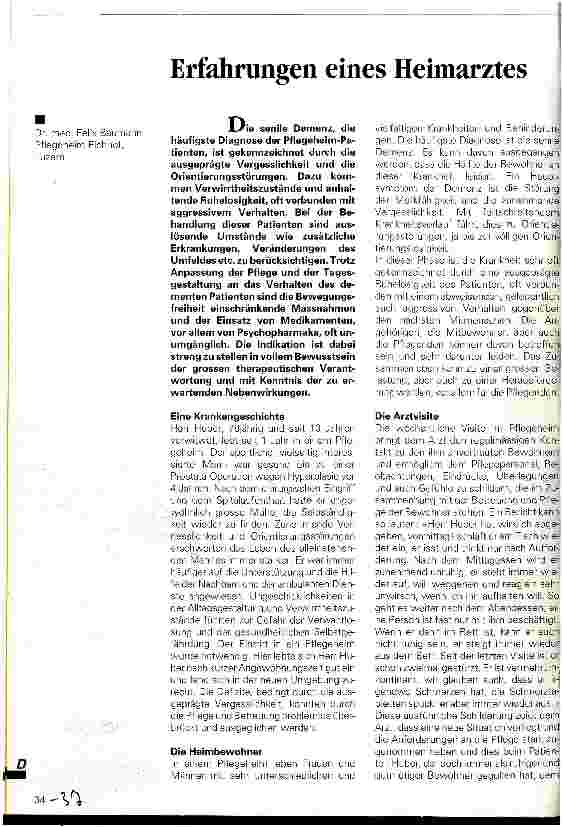 Vorschauseite 1: Erfahrungen eines Heimarztes