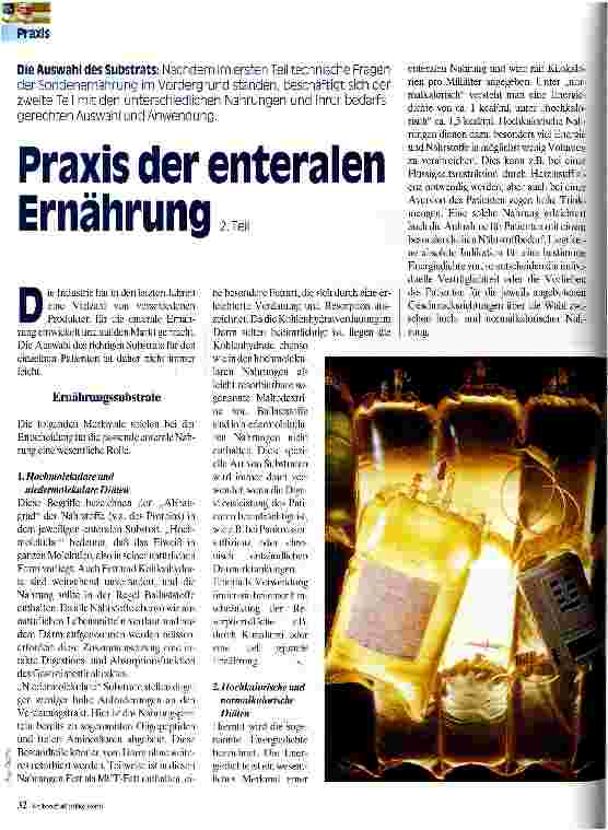 Vorschauseite 1: Praxis der enteralen Ernährung 2. Teil