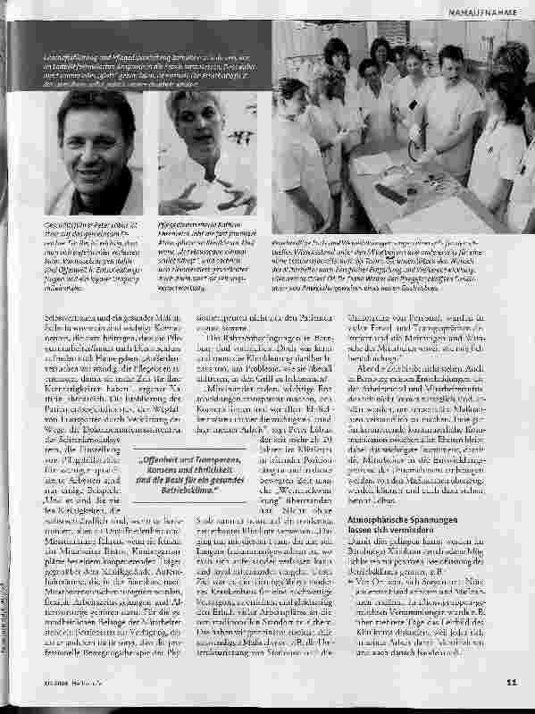 Vorschauseite 2: HEILBERUFE-Visite im Klinikum Bernburg - Wege zu einem guten Betriebsklima