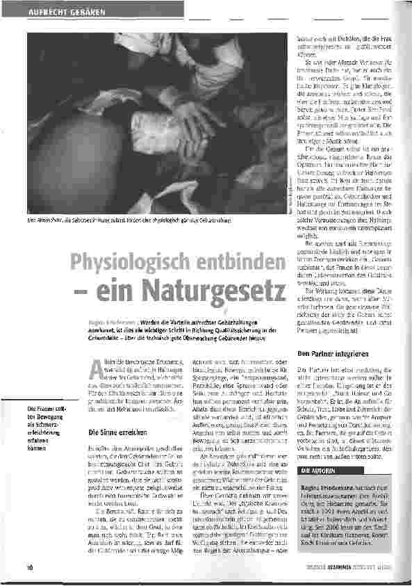 Vorschauseite 1: Physiologisch entbinden - ein Naturgesetz