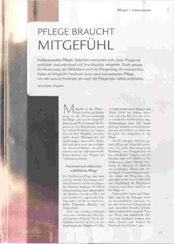Vorschauseite 2: PFLEGE BRAUCHT MITGEFÜHL