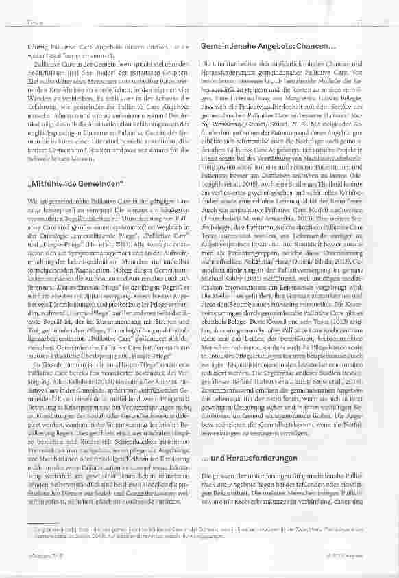 Vorschauseite 2: Palliative Care in der Gemeinde?