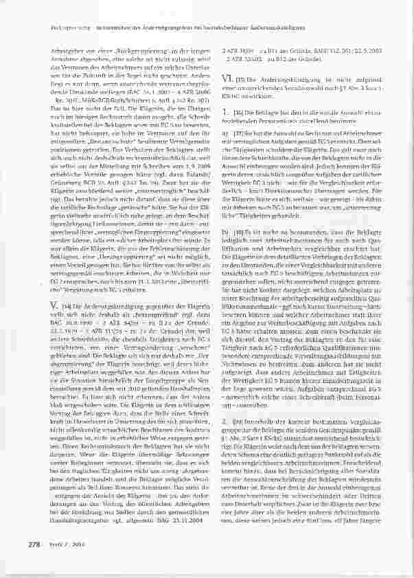 Vorschauseite 5: Bestimmtheit des Änderungsangebots bei betriebsbedingter Änderungskündigung