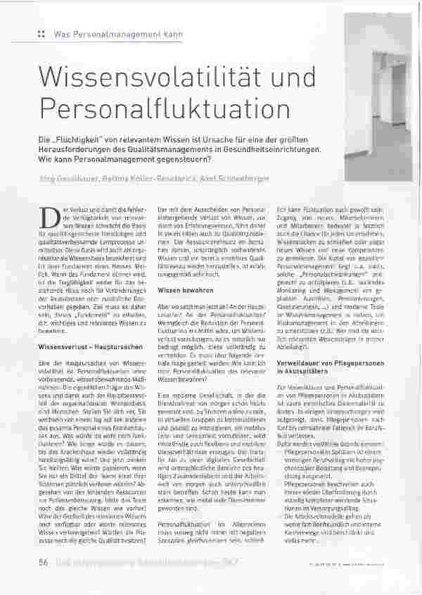 Vorschauseite 1: Wissensvolatilität und Personalfluktuation