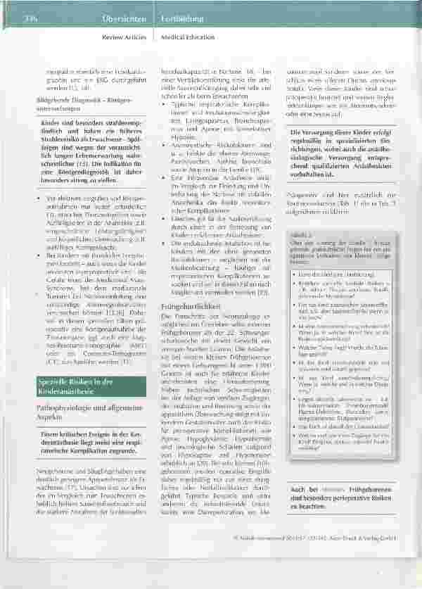 Vorschauseite 4: Präoperative Evaluation in der Kinderanästhesie
