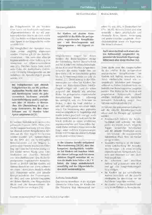 Vorschauseite 5: Präoperative Evaluation in der Kinderanästhesie