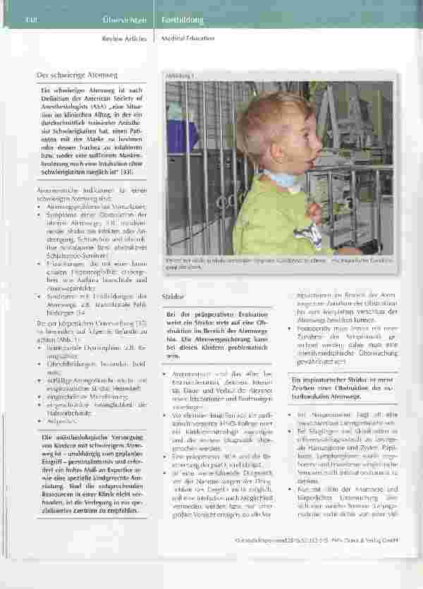 Vorschauseite 6: Präoperative Evaluation in der Kinderanästhesie