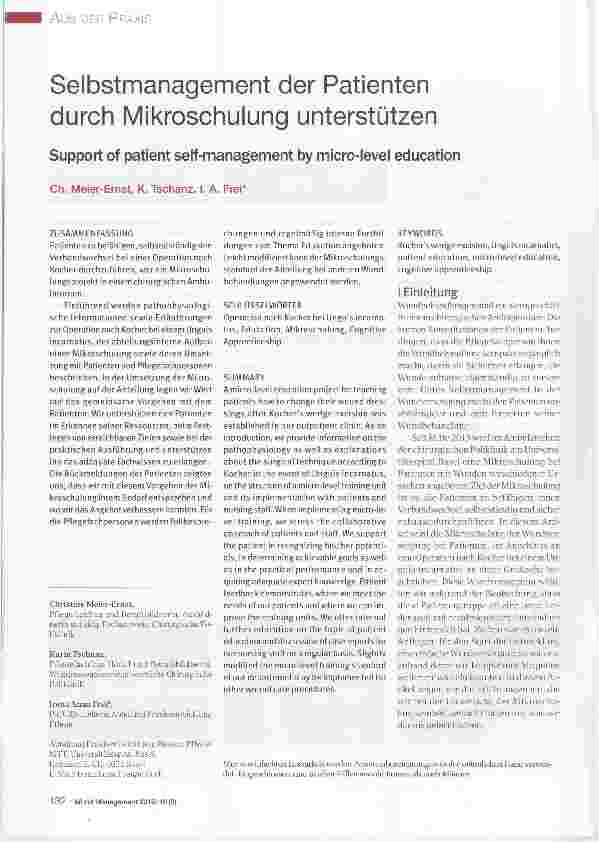 Vorschauseite 1: Selbstmanagement der Patienten durch Mikroschulung unterstützen