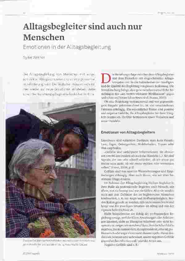 Vorschauseite 1: Alltagsbegleiter sind auch nur Menschen Emotionen in der Alltagsbegleitung