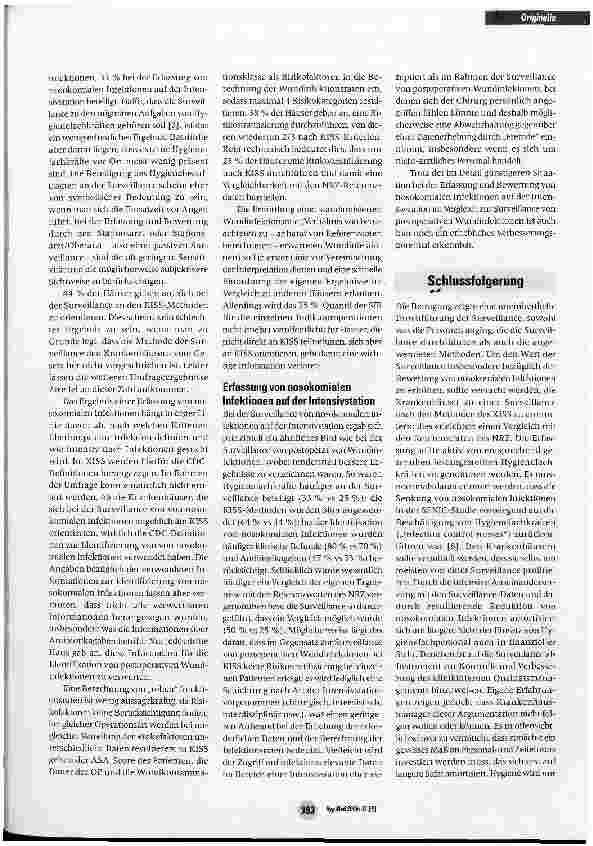 Vorschauseite 6: Surveillance von nosokomialen Infektionen - eine Umfrage in bayerischen Krankenhäusern