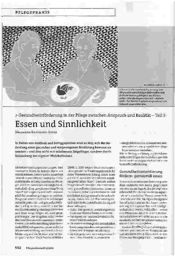 Vorschauseite 1: Essen und Sinnlichkeit