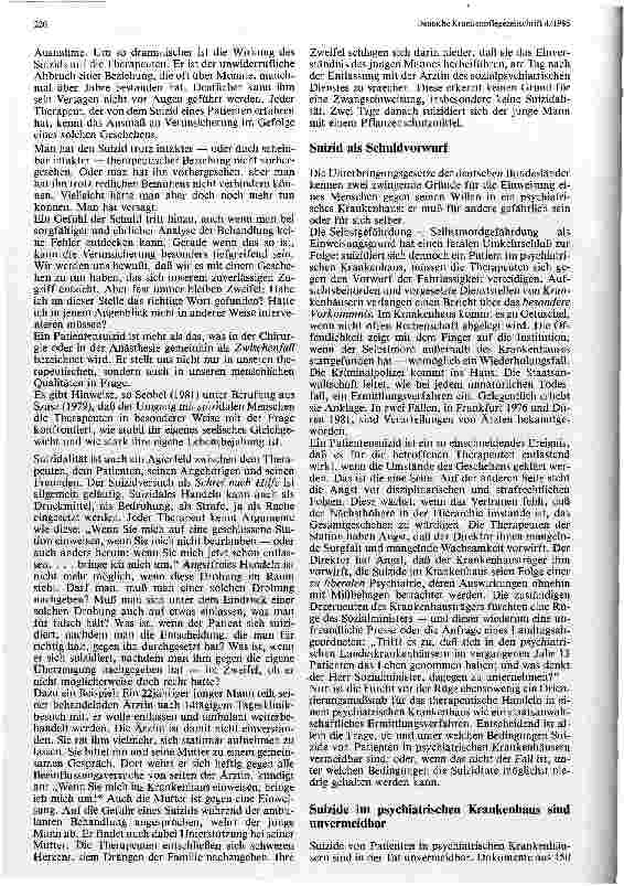 Vorschauseite 3: Psychiatrische Behandlung und Suizid Kann psychiatrische Behandlung den Suizid verhindern?